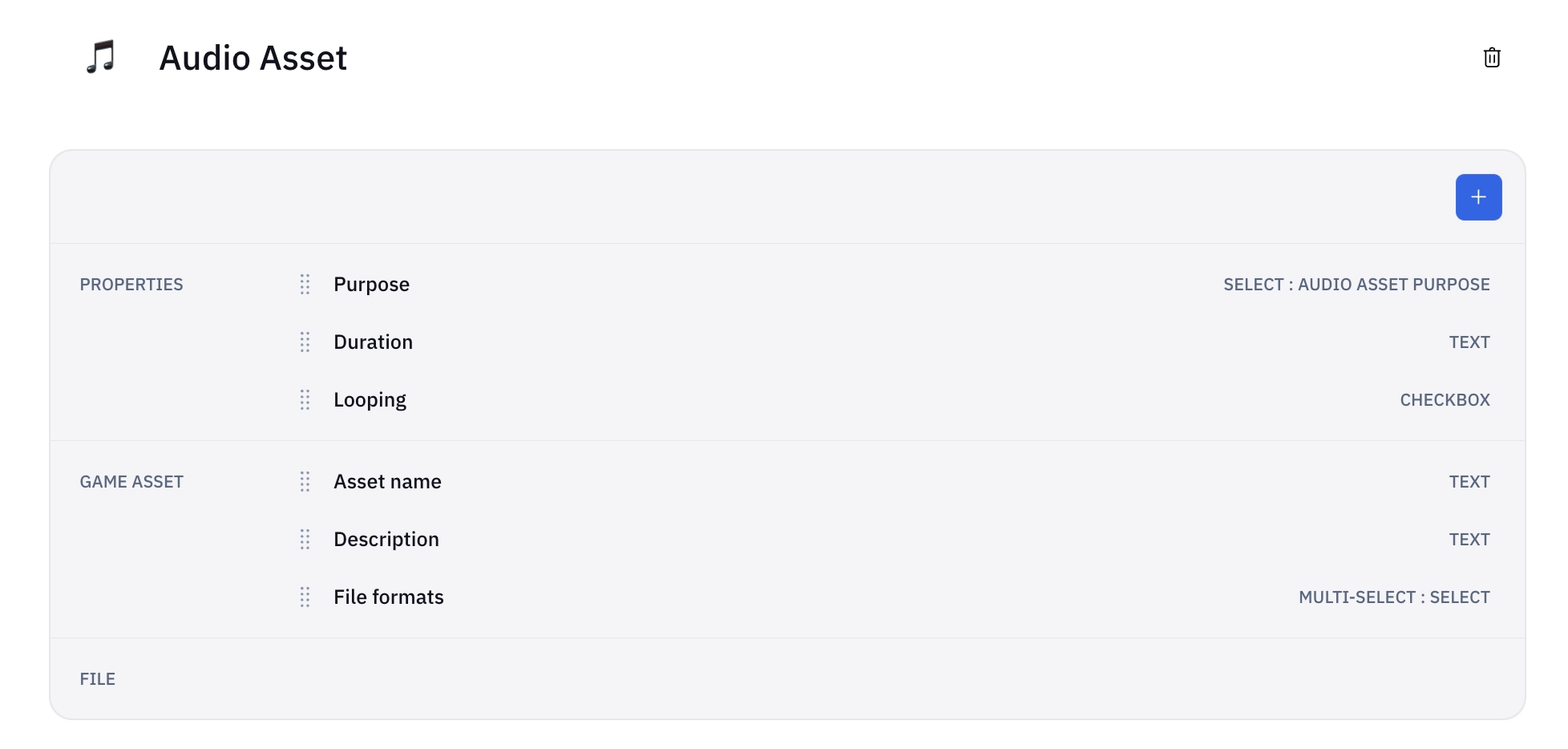 Audio asset properties