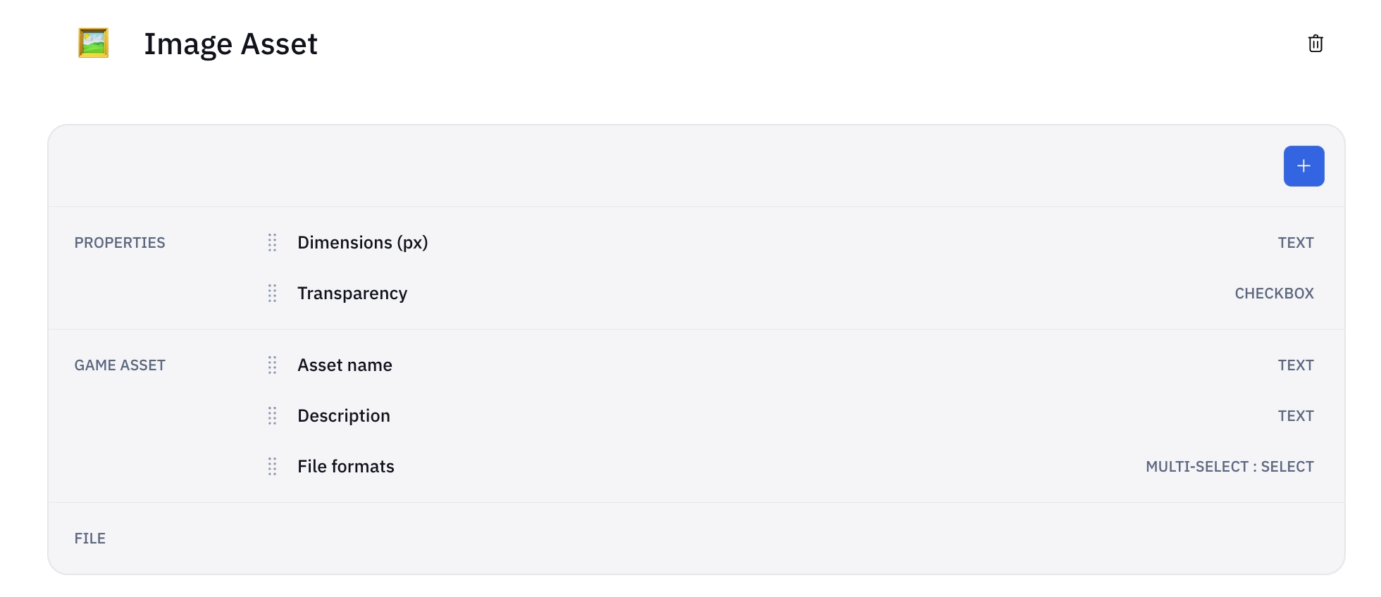 Image asset properties