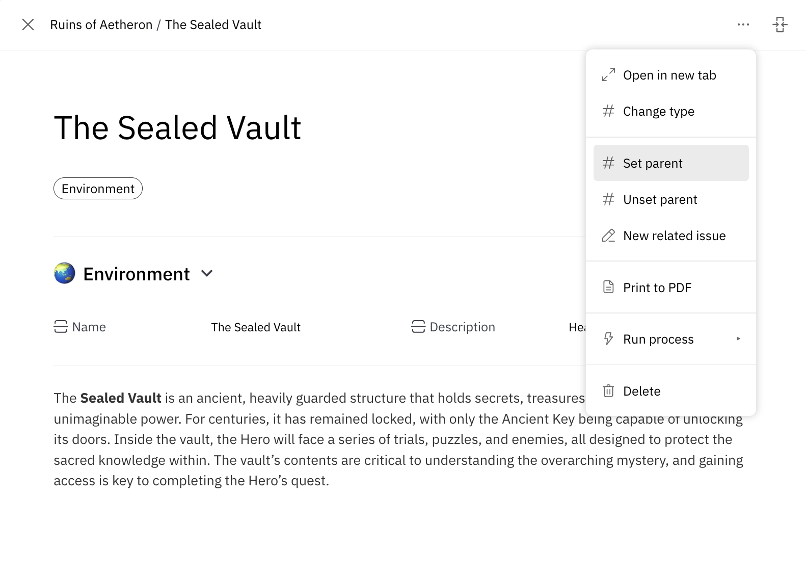 Setting a parent Card
